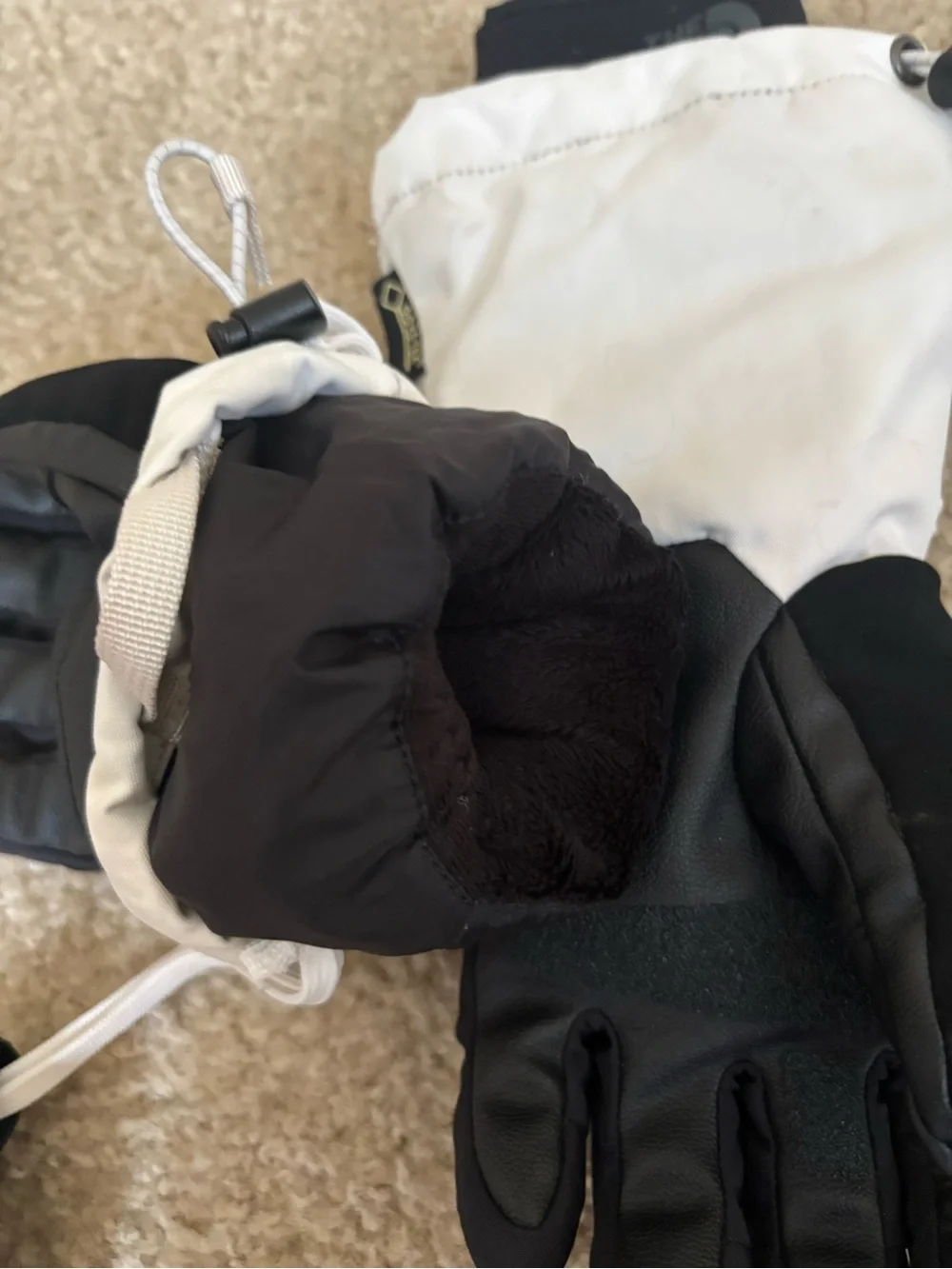 The North Face White and Black Women's Snow Gloves